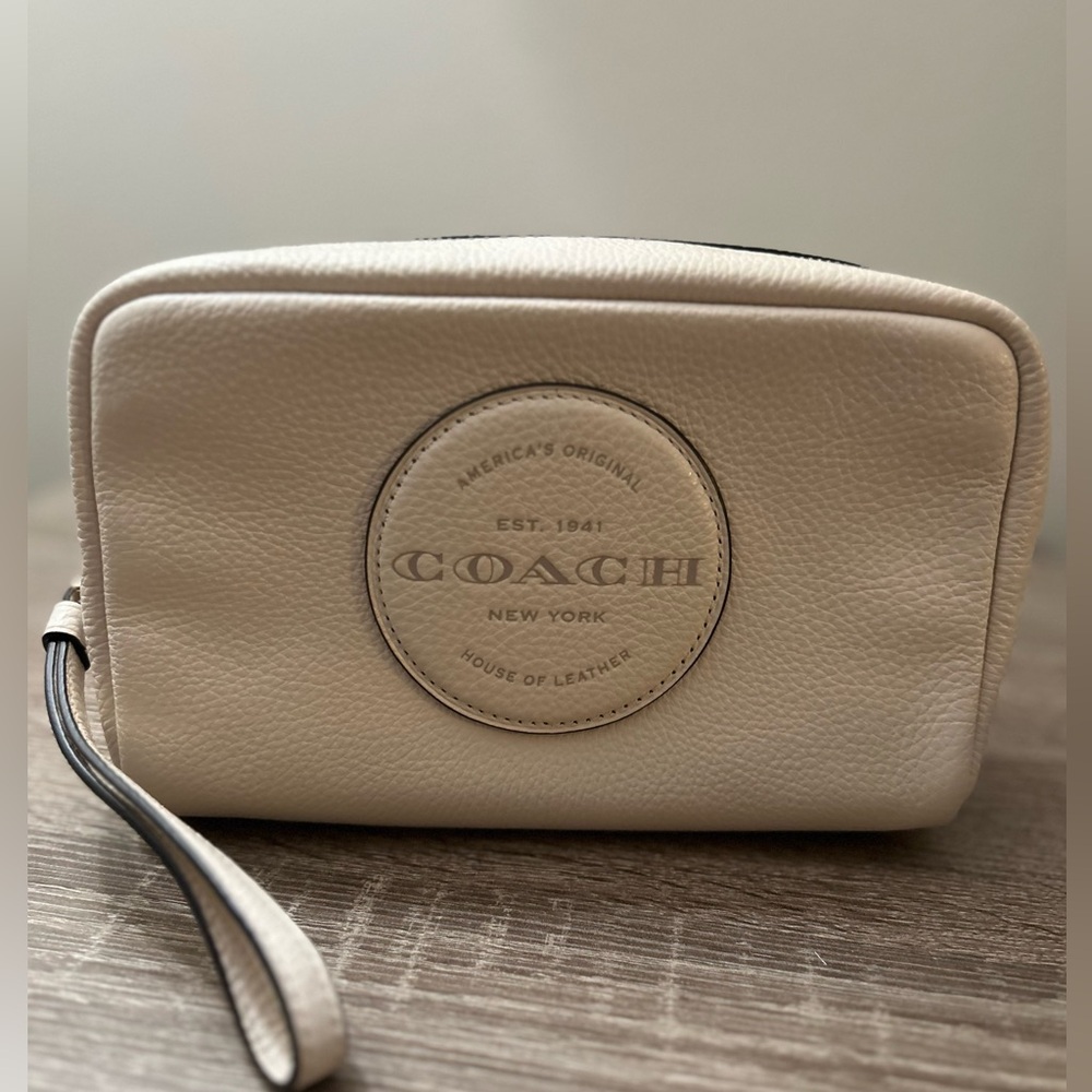 Coach Dempsey Boxy Cosmetic Bag in Cream
